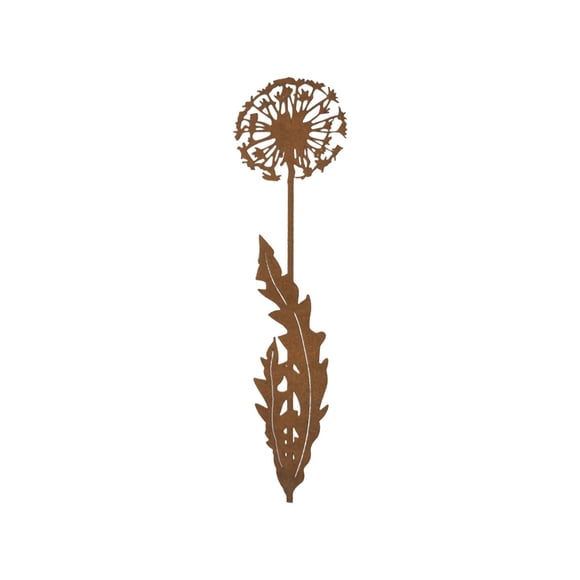Fufafayo Vintage Rusted Metal Garden Stakes, Dandelions Silhouette Flower Stakes, Outdoor Garden Decor, Rustic Yard Art, Plants Markers for Flower Pots Indoor Outdoor Decor