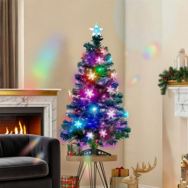 Árbol de Navidad Juegoal de 3 pies preiluminado con luces que cambian de color