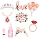 thumbnail image 2 of Accesorios para cabina de fotos de boda, 23 piezas de accesorios para cabina de fotos de oro rosa para despedida de soltera, cumpleaños, compromiso, novia para ser, despedida de soltera, 2 of 5
