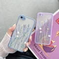 thumbnail image 3 of Compatible with iPhone 7/8/SE 2020 for Girl Woman, Floral Flower Pattern Slim Design, Protective Hard PC Back with Soft Shockproof TPU Bumper Phone Case for iPhone 7/8/SE 2020-Light Purple, 3 of 8