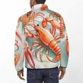 thumbnail image 3 of Three Red Lobsters Artwork Men's Stand Collar Sweater Long Sleeve Clothing Loose Fit Sports Sweater, 3 of 8