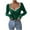 #306-Green, variant on Women's Sweetheart Neck Long Sleeve T Shirt Rib Knitted Contrast Binding Tee Top