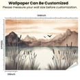 thumbnail image 3 of Peel and Stick Wallpaper Waterproof Mountain Peak Lake Wall Mural Tall Reeds Water Body Birds Wall Mural Decor Self Adhesive and Removable 100in x 144in, 3 of 8