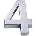 thumbnail image 2 of Número de puerta de 5 cm con base autoadhesiva de ABS moldeado por inyección, letrero digital galvanizado, número de casa plateado [9], 2 of 5