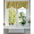 thumbnail image 2 of Summer Tie Up Valances Curtain, Adjustable Kitchen Green Tropical Plant Orange Background Valances for Windows Decor, Rod Pocket Short Curtains Set for Bedroom/Bathroom, 60"x18", 2 of 8