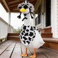 thumbnail image 4 of Porch Goose Cow Outfit, Cute Hat Bandana and Glasses Cement Goose Costume, Farm Cow Garden Lawn Art Outfits Party Decor for 23" Geese Statue, 4 of 8