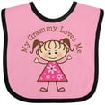 thumbnail image 3 of Inktastic My Grammy Loves Me Girls Baby Bib, 3 of 4