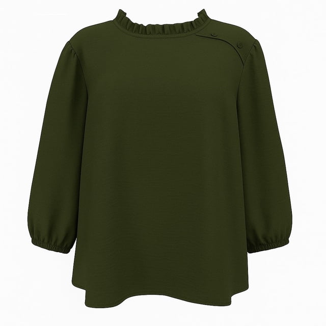 Blusa George para Mujer, Manga 3/4 Militar Talla M