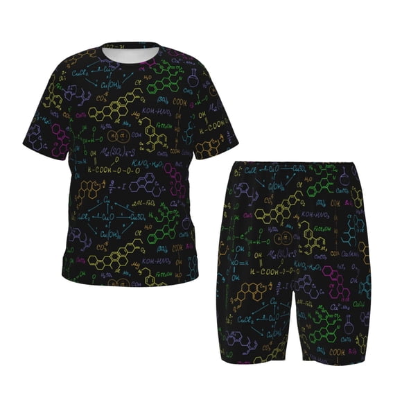 Balery Chemistry Formulas Conjunto de Pijama Infantil de Manga Corta con Estampado – Ropa de Dormir de Algodón Suave-Large