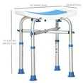thumbnail image 3 of HOMCOM Shower Chair for Inside Shower 330lbs EVA Padded Bath Seat Blue, 3 of 10