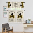 thumbnail image 4 of Kitchen Window Curtains Valance and Tier Set, Yellow Black Buffalo Plaid Bone Cute Dog Rod Pocket Tier Curtain Valance Set, Vintage Linen Light Filtering Cafe Curtains for Bedroom Living Room, 4 of 9