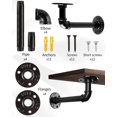 thumbnail image 3 of Soportes para estantes MUZIK Industrial Pipe L, negros, resistentes, 3 of 7