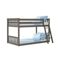 Max & Lily TwinOverTwin Bunk Beds for Kids & Adults, Solid Wood Low