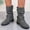 Gray, variant on POROPL Boots for Women Ankle Flat Buckletassel Shoes,Boots for Saving Size 5.5