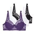 thumbnail image 1 of HongQid Women Bra Underwire Bralettes Unlined Mesh Full Coverage Everyday Bras 3PCS, 1 of 4