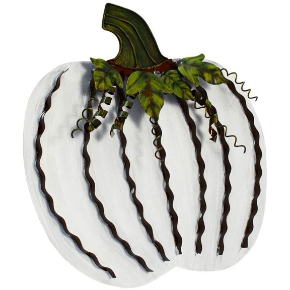 Metal Pumpkin Harvest Fall Decor Thanksgiving Halloween Outdoor Yard Garden Decor Free Standing Pumpkin Decorations for Home (18" H)