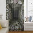 thumbnail image 5 of 3D Optical Illusion Sheer Curtains 72 Inches Long, Visual Trap Looks Like Holes Teal Light Filering Curtains, Breathable Simi Curtain Privacy Drapes for Living Room Bedroom Window Treatment, 5 of 9