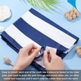 thumbnail image 2 of Beach Sling Chair Replacement Canvas Blue and White Stripes Casual Simple Sling Chair Replacement Fabric for Sunbathing Garden Courtyard Garden Beach (114x43cm/44x17inch) DIY Prussian Blue, 2 of 9