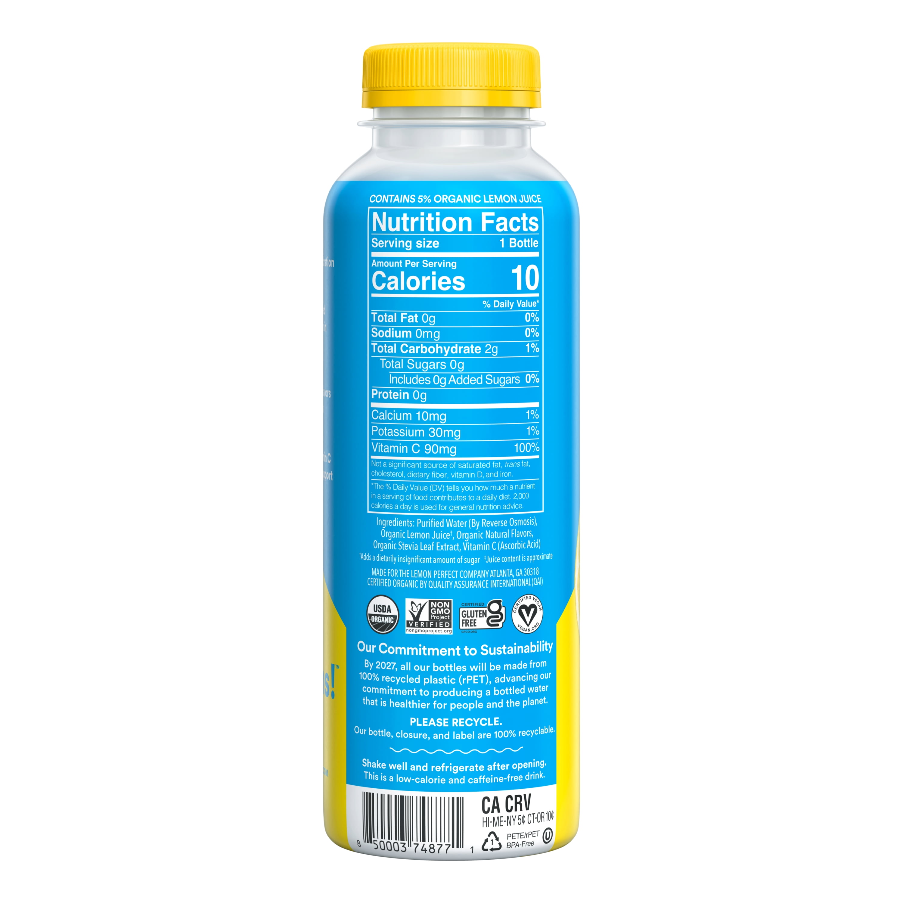 Lemon Perfect Flavored Lemon Water, 15.2 fl oz Bottles, 12 Pack
