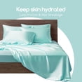 thumbnail image 3 of MR&HM Satin Bed Sheets, King Size Sheets Set, 6 Pcs Silky Bedding Set, Turquoise, 3 of 6