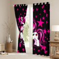 thumbnail image 3 of Erosebridal Unicorn Girls Black Out Curtains For Unicorn Lovers,Cute Pink Stars Print Curtains Pack of 2 (42x63 Each) For Kids, 3 of 7