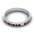 thumbnail image 3 of 0.30 Ct New Round Cut Black Onyx & Garnet Gemstone Engagement Eternity Band for Women Solid 18K White Gold Size 3 by Diamond-Capitals, 3 of 8