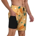thumbnail image 2 of Kdxio Love Carrot Print Men's Swim Trunks with Compression Liner 7 Inch Inseam Quick Dry Swim Shorts, 2 of 7