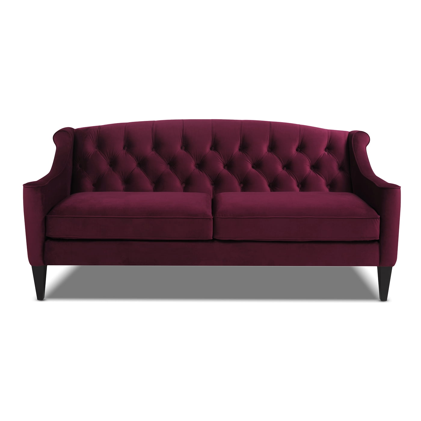 Ken Upholstered Button Tufted Sofa, Burgundy