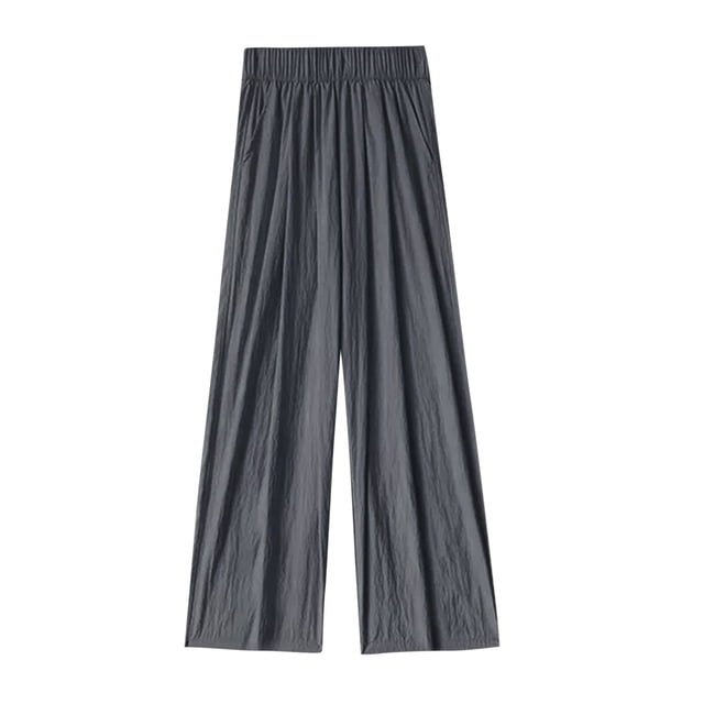 Timegard Womens Plus Size Pants Elastic High Waist Straight Leg Loose Comfy Lounge Pants with Pockets