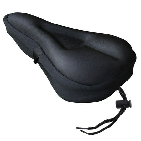 VicTsing Extra Soft Gel Bicycle Seat Cushion, Bike Saddle Cushion with Water and Dust Resistant Cover Black