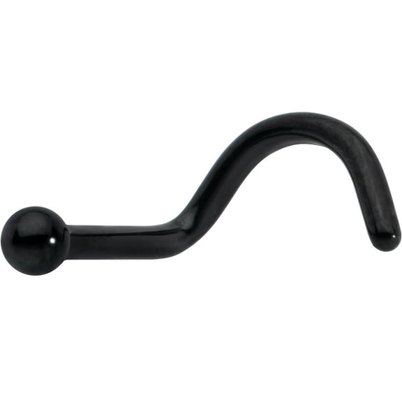 Body Candy Womens 18G ASTM F-136 Titanium Black Nose Screw Nose Ring Ball End Mens Nose Stud Body Piercing Jewelry 1/4"