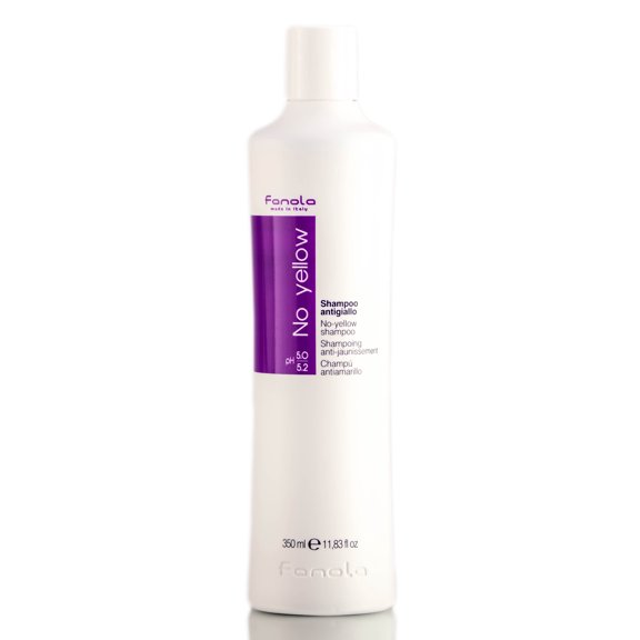 11.83 oz , Fanola No Yellow Shampoo Hair, Pack of 3 w/ SLEEKSHOP Teasing Comb