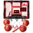 thumbnail image 1 of Aro de baloncesto de interior para niños - Aro de baloncesto profesional para colocar sobre la puerta, nuevo aro mejorado (2026) con tablero antiimpacto, marcador y 4 pelotas de baloncesto para niños, 1 of 7