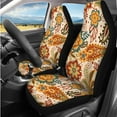 thumbnail image 2 of Yuyamidu Boho Floral Car Seat Covers Full Set 14 Pack Steering Wheel Cover Center Console Cover Head Rest Protector Car Seat Belt Cover Universal Fit for Auto Truck Van SUV, 2 of 7