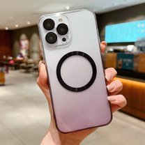 Dteck Magnetic Crystal Clear Designed for iPhone 12 Pro Case 2020, Compatible with MagSafe Wireless Charging Anti-Yellow Shockproof Drop Tested PC Back iPhone 12 Pro 6.1", Black/Clear