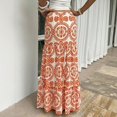 thumbnail image 4 of Women’s Summer Boho Maxi Skirts High Waisted Tiered Floral Skirts Vacation Loose Causal Skirts, XL, 4 of 6