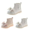 thumbnail image 4 of XXWXYD Boots for Kids Girls Boys Snow Boots Outdoor Warm Comfortable Non Slip Mid Calf Padded Small Big Kids Winter Shoes for Simple Casual Breathable Shoe(2-2.5 Years,Beige), 4 of 9