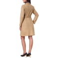 thumbnail image 3 of INSPIRE CHIC Women's Faux Suede Trench Coat Notched Lapel Double Breasted Mid-Long Overcoat Fall Winter Jacket with Belt XS Khaki, 3 of 6
