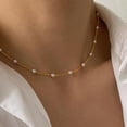 thumbnail image 2 of CFIOZYOS Gold Pearl Necklace for Women, 14K Gold Plated Layered Pearl Necklaces for Women Trendy Simple Herringbone Chain Pearl Necklace for Women Gold Jewelry Gifts, 2 of 10