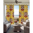 thumbnail image 6 of Chinese Wind Blackout Curtains for Bedroom Living Room Darkening Curtains 84 Inch Length 2 Panels Set New Year Painting Lion Dance Yellow Window Curtain Window Treatment Grommet Drapes 42"x84", 6 of 9