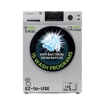 Equator 1.6cf/15lbs Compact Washer 15 Wash Sanitize Allergen PET Cycle With 2 Min. Winterize ( Anti-freeze) Option 1400RPM / 110V