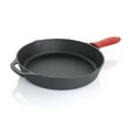 thumbnail image 2 of MegaChef Pre-Seasoned 6 Piece Cast Iron Skillet Set with Lids and Red Silicone Holders, 2 of 8