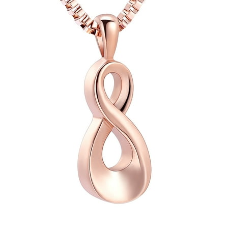 Infinity Memorial Urn Necklace for ashes Stainless Steel Infinite Love Cremation Jewelry Keepsake Urn Pendant Necklace for Loved One Ashes for Women Men