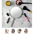 thumbnail image 6 of OVENTE 6" Round Desk Makeup Mirror with Stand, 1X & 7X Magnifier, Spinning Double Sided, Polished Chrome MNLT60CH1X7X, 6 of 9