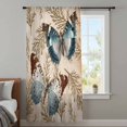 thumbnail image 3 of Vintage Teal Butterfly Sheer Curtains 45 Inches Long, Vintage Brown Tree Branch Light Filering Curtains, Breathable Simi Curtain Privacy Drapes for Kitchen Bathroom Lightweight Small Window Treatment, 3 of 9
