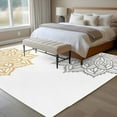 thumbnail image 5 of Area Rug 60×96in, Abstract Dahlia Flower Floor Carpet Living Room Rug, Countryside Grey Yellow Floral Non-Slip Welcome Mat Indoor Rugs for Bedroom Dining Room, 5 of 9