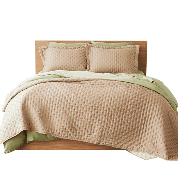 Set de Colcha Doble Vista Smart Bamboo Bliss Individual Confort Suave MOD Dorado