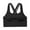 Black, variant on RYRJJ Padded Sports Bra for Women Solid Criss Cross Back Strappy Yoga Bra Tank Top High Impact Support Fitness Workout Bras(Black,XXL)