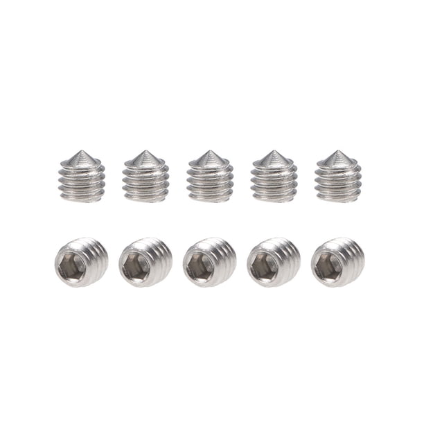 50 Pcs Tornillos de Grub de socket hexagonal interno M3x3mm con punta cónica de acero inoxidable 304