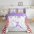 thumbnail image 2 of Erosebridal Purple Dripping Baseball Stitch & Batter Silhouette Graphic Full Size Comforter Sets 3 Pieces, Sport Graphic Bedding Sets for Boys And Girls Kids,Luxury Bedroom Decor, 2 of 4